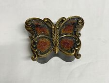 Butterfly Cracked Glass Trinket Jewelry Box picture