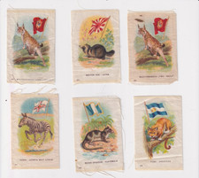 c1912 Lot  of 6 Diff National Animals with Flags Tobacco Co   Silks  1a picture