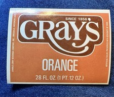 New old stock Paper Label Gray’s Orange Soda Pop Charles Gray Beverage Inc  picture