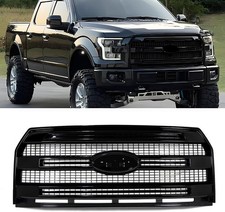 Shadow Black+Black Front Grille Grill For 2015-2017 Ford F150 picture