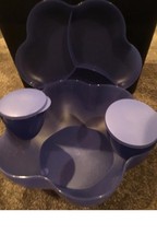 Brand New Tupperware Chip N Dip Bowl With Microwave Dip Bowls Purple picture