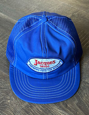 Vintage Jacques Seeds Trucker Hat Blue Mesh Snapback Paramount Farm USA picture