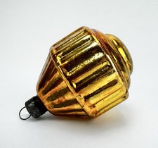 VTG Ribbed CHINESE LANTERN BARREL Drop Christmas Ornament Corning US Of A Cap picture