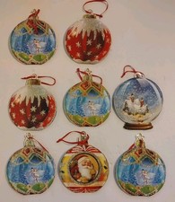 VINTAGE Pop Up Collectible Holiday Ornaments Cards/labels  Lot Of 8 Various picture