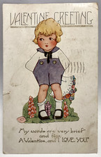 My Words Are Very Brief, Valentine Greeting, Vintage Postcard picture