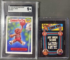 2015 TOPPS GARBAGE PAIL KIDS 30TH Michael Jordan #7b Jumpin Jordan sgc 9 GOAT  picture