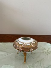 antique Victorian-style hand-painted porcelain hair receiver, Nippon picture