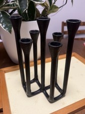 Vintage brutalist wrought iron 7 Arm Candelabra picture