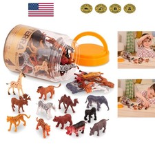 Educational 60-Piece Wild Animals Tube – Realistic Animal Figurines for 3+ picture