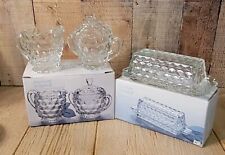 NIB Fostoria Indiana Glass, Crystal Creamer, Sugar, and Butter Set picture