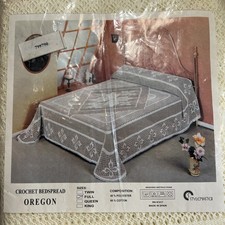 NEW Vintage Stylemaster FULL or Double Ivory Crochet Bedspread Oregon picture