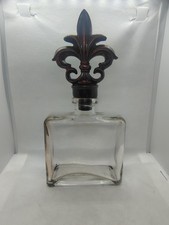 VTG PAR AVION PERFUME BOTTLE W/ Rare FLEUR DE LIS TOP STOPPER W/GLASS BOTTLE 5” picture