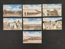 antique 7pc SOLDIERS WWI series POSTCARD LOT army american flag patriotic picture