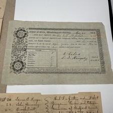 Vintage Lot of 19th Century Historical Documents Handwritten Ephemera picture
