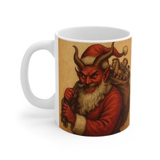 Satan Claus Krampus Santa Illustration Mug 11oz Christmas Horror Coffee Cup Tea picture