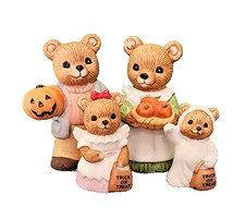 HOMCO vintage 4pc Halloween/Fall bear family picture