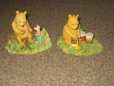 BORDER FINE ARTS A0066 POOH, PIGLET FLOWERS A0062 HUNNY FOXGLOVES 1ST QUALITY picture