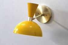 2 Light Mid Century Modern Brass Dome Wall Lamp Luminaire picture