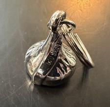 Silver-Tone Hershey Kiss Charm Pendant Keychain - Won't Melt In Your Hand Cute picture