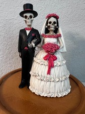 Vintage-2000 Summit Eternally Yours Skeleton Bride Groom Wedding Figurine Gothic picture