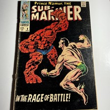 Sub-Mariner #8 1968 VG John Buscema Thing Vs. Sub-Mariner Marvel Silver Age picture