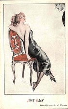 METAMORPHIC FANTASY Beatuiful Woman Antique Chair w Face on It Postcard picture