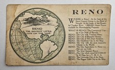 1910 Reno Nevada Biggest Little City on the Map Early Booster Postcard picture