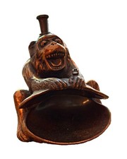 Vintage 1930s Ronson Monkey Clam Striker Table Lighter Ashtray #8864 Copper picture