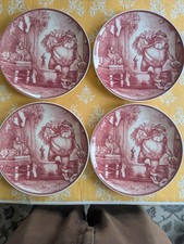 Williams-Sonoma Father Christmas Dessert Plates Set 4 Wedgwood 2002 Transferware picture