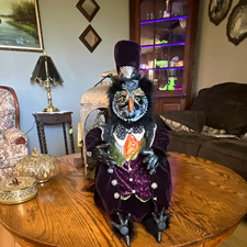 Katherine’s Collection Halloween owl,velvet top hat and tuxedo intricate details picture