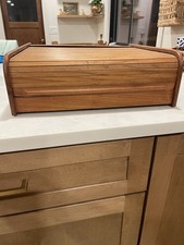 Vintage MCM Teak Roll top Desk Organizer picture