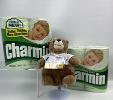 Build A Bear Charmin Toilet Paper Plush Bear & 2 Green Toilet Paper Vintage picture
