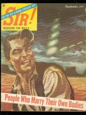 MAG: SIR MAGAZINE SEPT 1954-WILD UFO COVER-KING FAROUK VG/FN picture