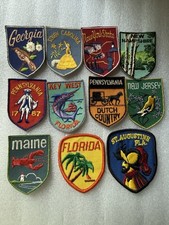 Vintage Voyager & Import Souvenir Patch Patches Lot Of 11 Boston Vermont & More picture