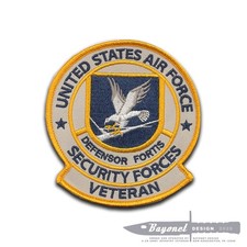 USAF Security Forces Veteran Embroidered Patch with Wax Backing - 3 3/4 X 3 1/2 picture