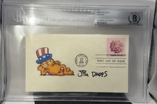 RARE Jim Davis GARFIELD Autograph 4x6 Beckett Auto Comic Envelope First Issue picture