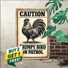 Beware Of Turkeys Farm Sign Funny Barnyard Poultry Caution Metal Tin Plaque 8x12 picture
