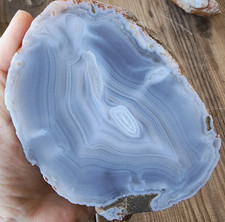 2.7 lbs (1.2 kg) Blue Banded Agate Pair, Blue Agate Specimen, Natural Blue Agate picture