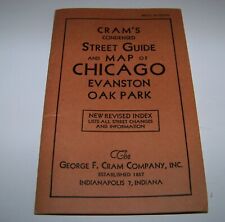 1940s CRAM'S STREET GUIDE and MAP OF CHICAGO Evanston Oak Park GEORGE F CRAM Co picture