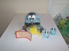 Vintage 1960's Kreiss Psycho Ceramics Salamander Figure w/ Helpers & Tag picture