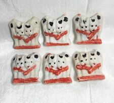 LOT 6 Vintage Japan Bisque Frozen Charlotte Penny Doll Cats Black, Red, & White picture