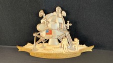 Vintage 1969 Apollo 11 Moon Landing Astronaut Sexton Cast Metal Wall Plaque picture