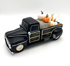 Black Pickup Truck Pumpkin Decor Fall Harvest Thanksgiving Farmhouse Tabletop picture