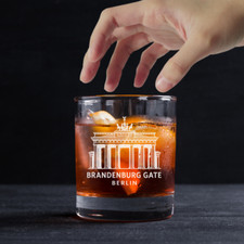 Custom Engraved Brandenburg Gate Berlin Whiskey Glass – 11 oz Standard Rocks picture
