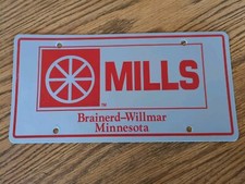 Vintage Plastic License Plate Insert Advertising Dealer Mills Brainerd Minnesota picture