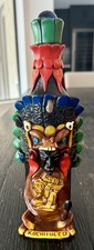 Teotihuacan Obsidian Stone Tequila Bottle Mexican Aztec Decor Mayan Vintage 9.5