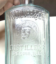 XXX Rare Woomers & Co. Greenish Blue Distilled Bottle  picture