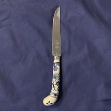 Prill Blue Onion Porcelain Handle Dining Knife Sheffield England 9” picture