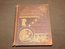 VINTAGE 1883 UNIVERSAL SELF INSTRUCTOR MANUAL OF GENERAL REFERENCE LARGE BOOK picture