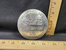 Vintage MZ Motorcyle Gas Cap Badge World Trophy 6 Day Race 1963-69 picture